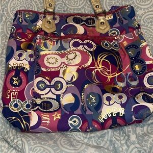 Purple and Pink Cartoon Tote Bag